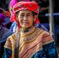 Old flower hmong woman at the Bac Ha Market, Lao Cai, Vietnam Royalty Free Stock Photo